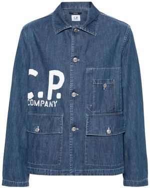 C.P. Company Logo Denim Jacket - Blue