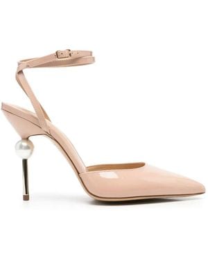 Camilla Gabrieli Vittoria 105 Faux-Pearl Leather Pumps - White