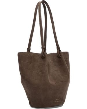 Loulou de Saison Doyle Circular Leather Tote Bag - Brown