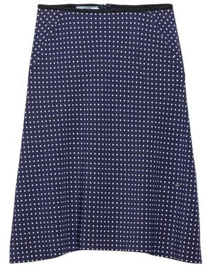 Prada Polka-Dot Marocain Skirt - Blue