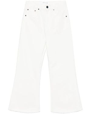 Victoria Beckham Flared Leg Cropped Jeans - White
