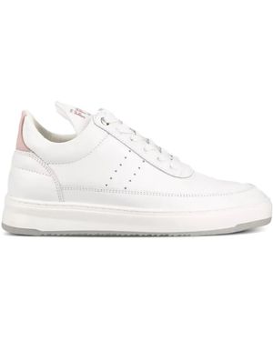 Filling Pieces Leather Low-Top Sneakers - White