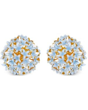 Oscar de la Renta Floral Earrings - Blue