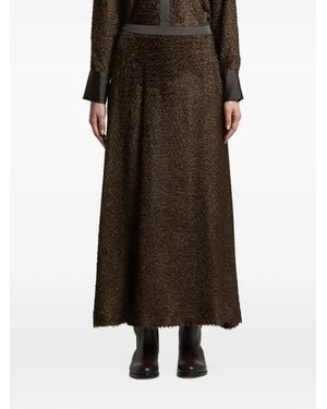 Peserico Textured-Finish Maxi Skirt - Brown