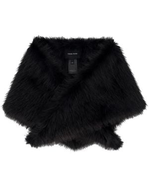 Simone Rocha Crystal-Embellished Faux-Fur Scarf - Black