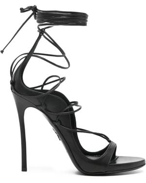 DSquared² 105Mm Leather Heeled Sandals - Black