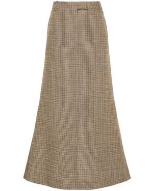 Acne Studios Checked Maxi Skirt - Natural