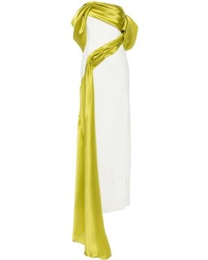 Gaby Charbachy Colour-Block Side-Slit Gown - Blue