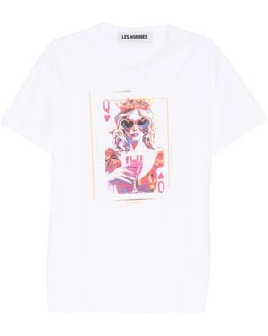 Les Hommes Printed T-Shirt - White