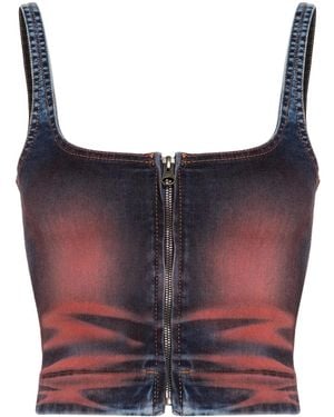 KNWLS Harley Cropped-Top Aus Denim - Blau
