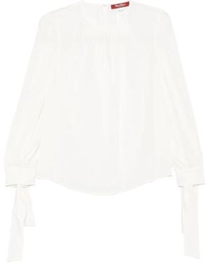 Max Mara Tied-Cuff Blouse - White