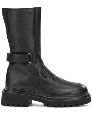 COPENHAGEN Buckled Leather Boots - Black