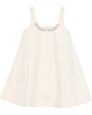 Simone Rocha Embellished A-Line Mini Dress - Natural