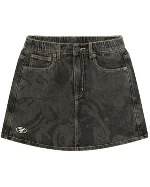 Aape By A Bathing Ape Shorts Denim Con Ricamo - Grigio