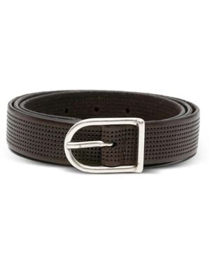 Dell'Oglio Perforated Leather Belt - Black