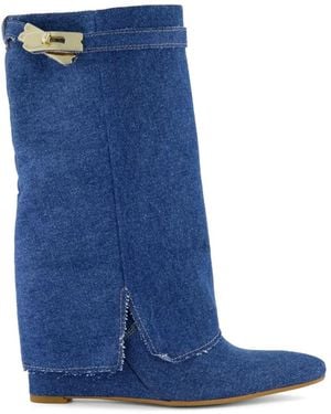 Gibaldi Stivali Denim Icona Con Zeppa - Blu