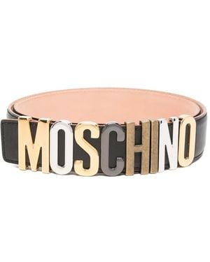 Moschino Gürtel mit Logo - Weiß