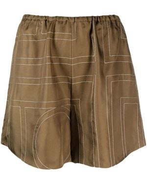 TOTEME Pantalones cortos con monograma bordado - Neutro