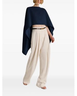 Alberta Ferretti Gedrapeerde Asymmetrische Cape - Wit