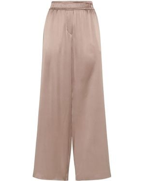 Brunello Cucinelli Silk-Satin Trousers - Brown