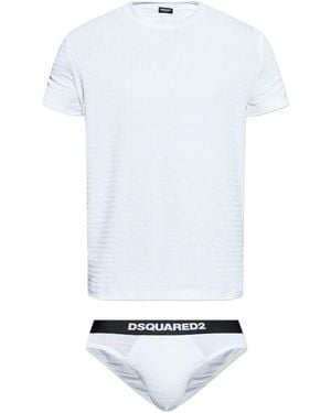 DSquared² Logo-Print Briefs - White