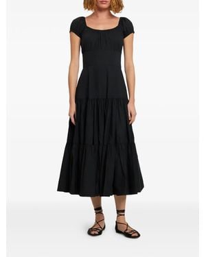 Michael Kors Robe Mi-Longue À Volants Superposés - Black
