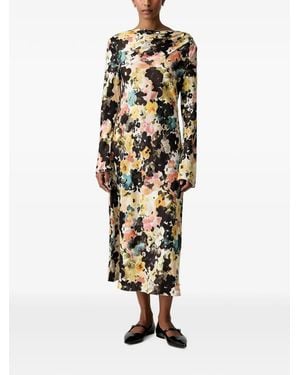 Stine Goya Floral-Print Cowl-Neck Maxi Dress - White