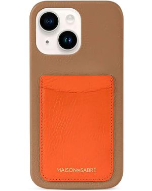 Maison De Sabre Funda Para Iphone 15 Con Tarjetero - Naranja