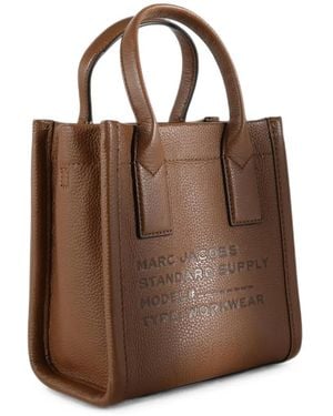 Marc Jacobs Logo-Embossed Grained Leather Tote Bag - Brown