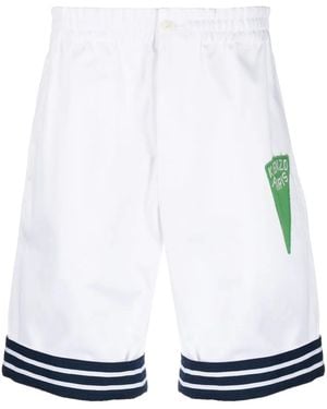 KENZO Shorts Mit Gestreiftem Saum - Weiß