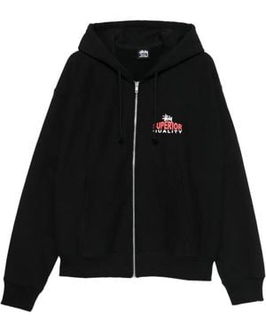 Stussy Zip-Up Hoodie - Black