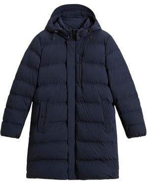 Woolrich Gefütterter Kapuzenmantel - Blau