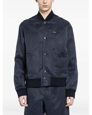 Massimo Osti Studio Veste Boutonnée En Fourrure De Lapin - Bleu