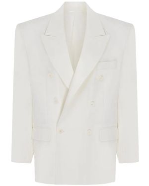 MEGUSTA Oversized Double-Breasted Blazer - White