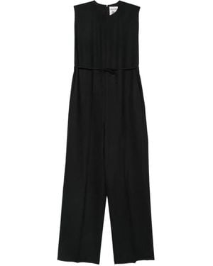 Semicouture Tie-Waist Wide-Leg Jumpsuit - Black