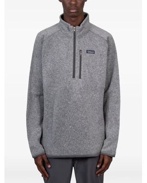 Patagonia Quarter-Zip Logo-Patch Jumper - Grey