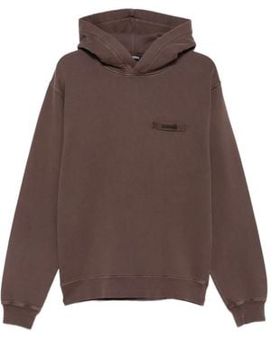 Jacquemus Relaxed Fit Hoodie With Ribbed Details - Brown