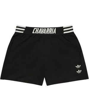 Willy Chavarria X Adidas Originals House Gestreifte Shorts Mit Stretchbund - Schwarz