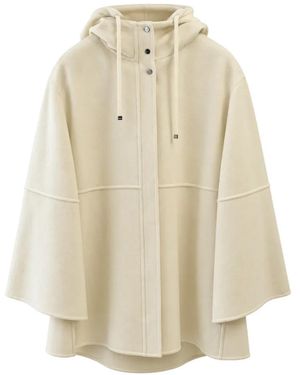 Herno Kapuzenmantel Mit Cape-Ärmeln - Weiß