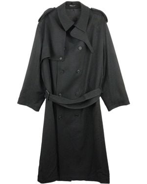 Yohji Yamamoto K-chin Flap トレンチコート - ブラック