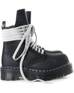 Rick Owens Geometric-Tongue Steel-Toe Boots - Black