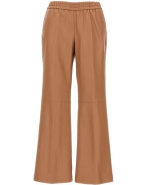 Nude Faux-Leather Trousers - Brown