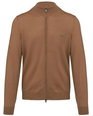 BOSS Cardigan mit Reißverschluss - Braun