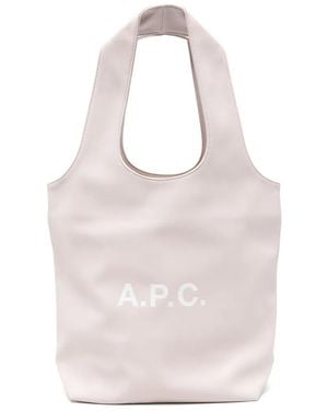 A.P.C. Logo-Print Tote Bag - Pink