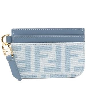 Fendi Ff-Motif Card Holder - Blue