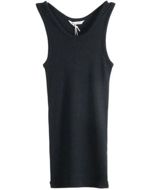 AURALEE Ribbed-Knit Tank Top - Black