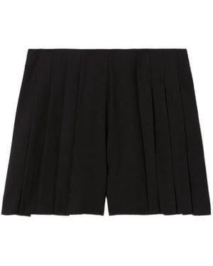 Claudie Pierlot Short Plissé À Coupe Évasée - Black
