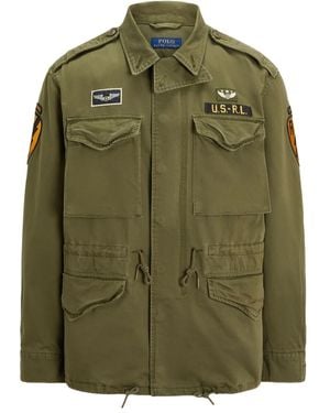 Polo Ralph Lauren Logo-Appliqué Military Jacket - Green
