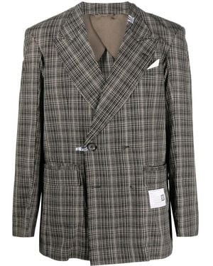 Maison Mihara Yasuhiro Checked-Pattern Blazer - Grey