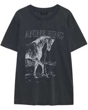 Anine Bing T-Shirt Lili Tee Horse - Black